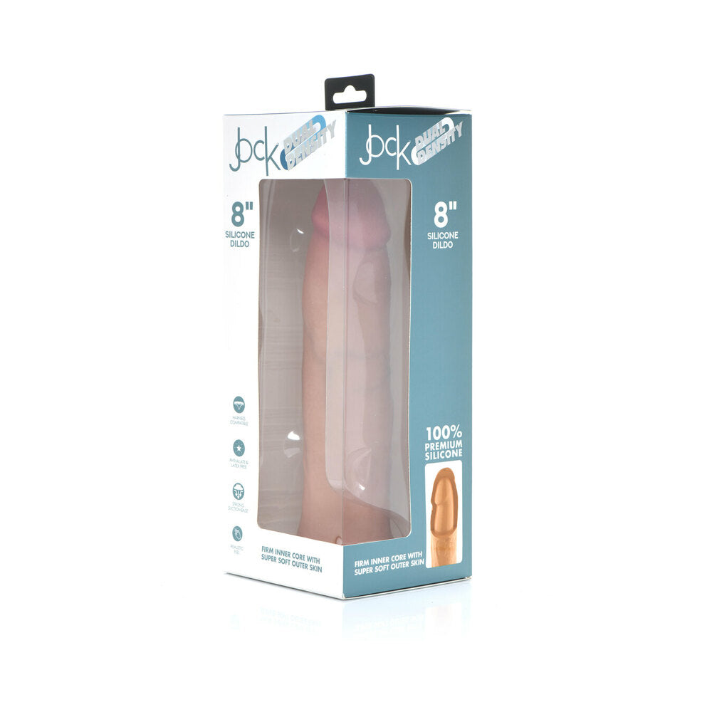 Curve Toys Jock Dual Density 8 inches Silicone Dildo with Suction Cup Light