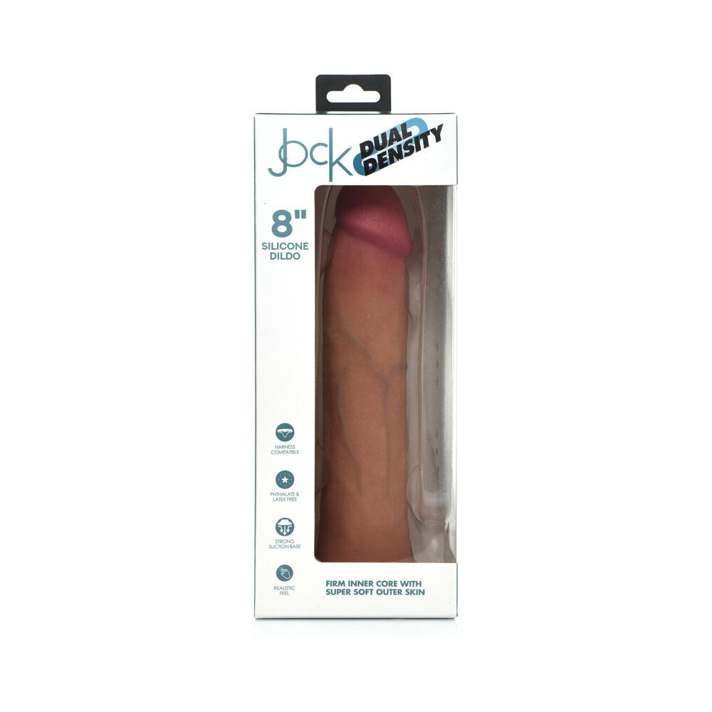 Curve Toys Jock Dual Density 8 inches Silicone Dildo with Suction Cup Light