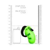 Ouch! Glow in the Dark 3.5 inches Silicone Cock Cage Neon Green