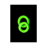 Ouch! Glow in the Dark 2-Piece Silicone Cockring Set Neon Green