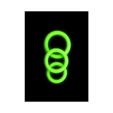 Ouch! Glow in the Dark 3-Piece Silicone Cockring Set Neon Green