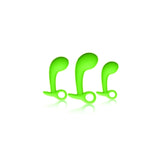 Ouch! Glow in the Dark Prostate Kit 3-Piece Anal Plug Set Neon Green