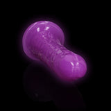 RealRock Glow in the Dark Slim 7 inches Dildo Neon Purple