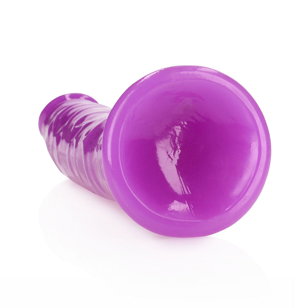 RealRock Glow in the Dark Slim 10 inches Dildo Neon Purple