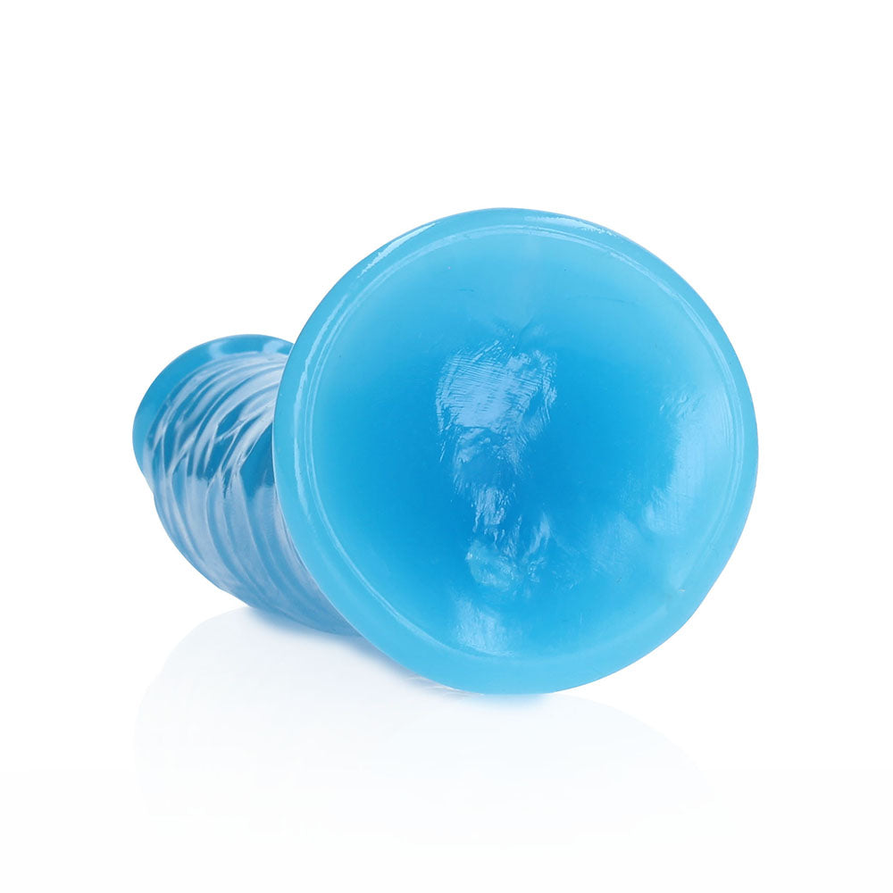 RealRock Glow in the Dark Slim 7 inches Dildo Neon Blue