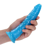 RealRock Glow in the Dark Slim 7 inches Dildo Neon Blue