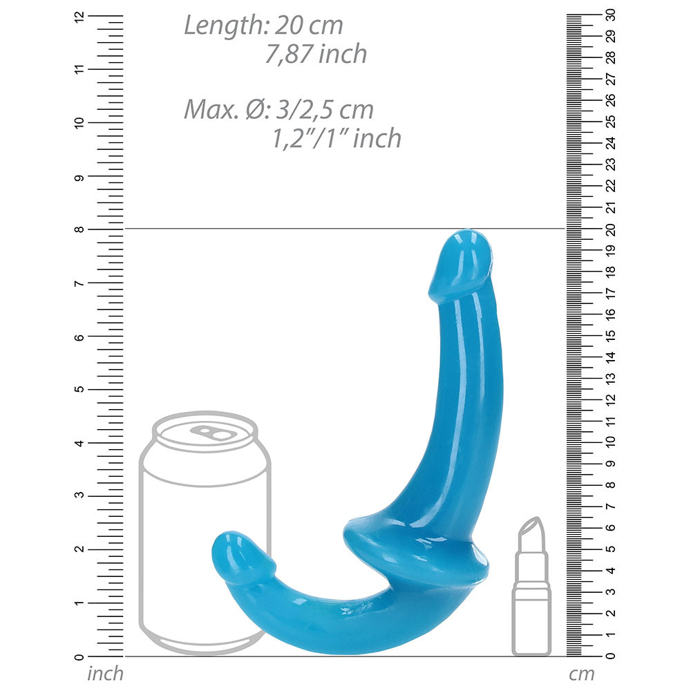 RealRock Glow in the Dark 6 inches Strapless Strap-On Dildo Neon Blue