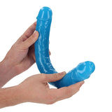 RealRock Glow in the Dark Double Dong 15 inches Dual-Ended Dildo Neon Blue
