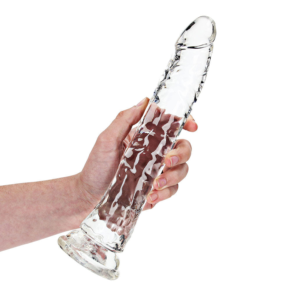 RealRock Crystal Clear Slim 10 inches Dildo Clear