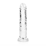 RealRock Crystal Clear Straight 6 inches Dildo Without Balls Clear