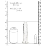 RealRock Crystal Clear Straight 6 inches Dildo Without Balls Clear