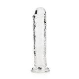 RealRock Crystal Clear Straight 7 inches Dildo Without Balls Clear