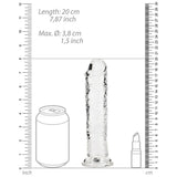 RealRock Crystal Clear Straight 7 inches Dildo Without Balls Clear