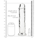 RealRock Crystal Clear Straight 10 inches Dildo Without Balls Clear