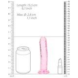 RealRock Crystal Clear Straight 6 inches Dildo Without Balls Pink