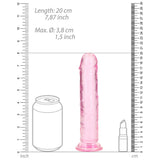 RealRock Crystal Clear Straight 7 inches Dildo Without Balls Pink