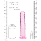 RealRock Crystal Clear Straight 8 inches Dildo Without Balls Pink