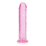 RealRock Crystal Clear Straight 9 inches Dildo Without Balls Pink