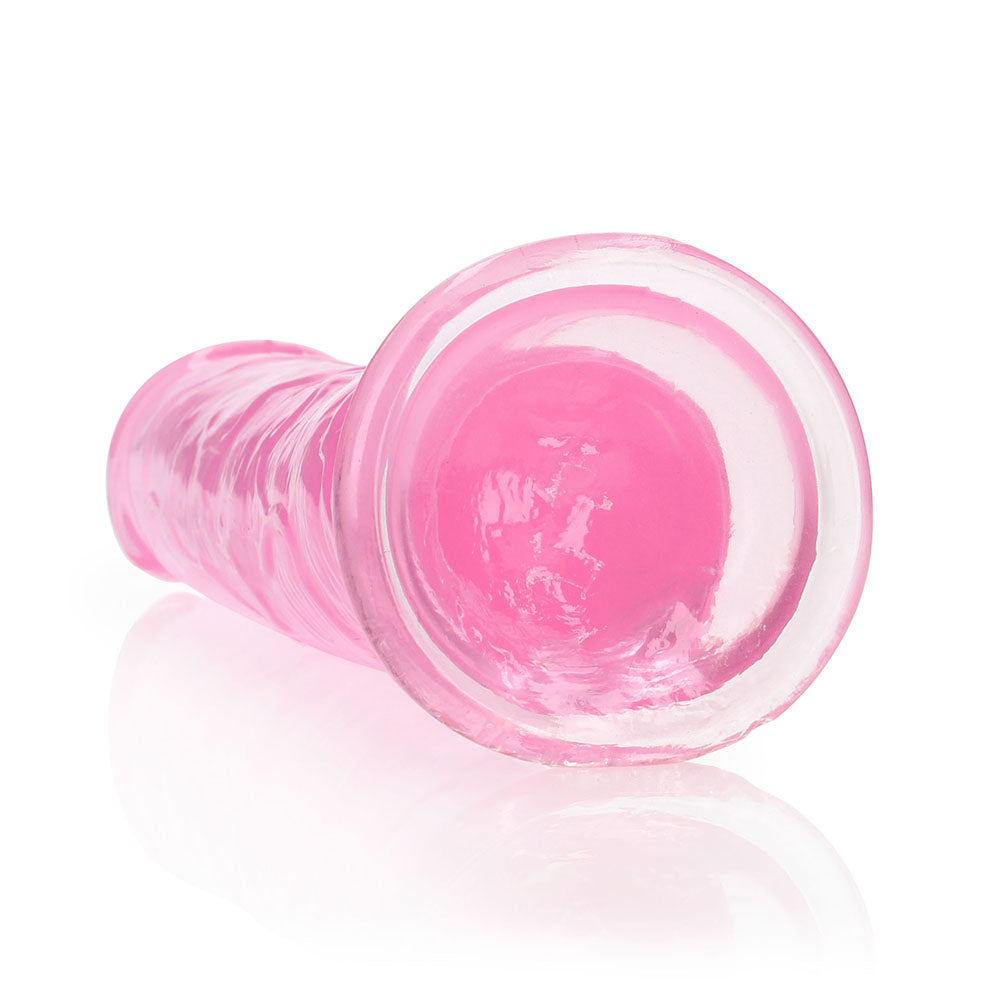 RealRock Crystal Clear Straight 9 inches Dildo Without Balls Pink
