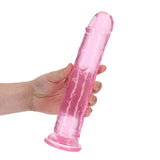 RealRock Crystal Clear Straight 9 inches Dildo Without Balls Pink