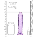 RealRock Crystal Clear Straight 7 inches Dildo Without Balls Purple