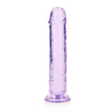 RealRock Crystal Clear Straight 8 inches Dildo Without Balls Purple