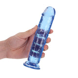 RealRock Crystal Clear Straight 7 inches Dildo Without Balls Blue