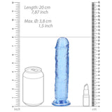 RealRock Crystal Clear Straight 7 inches Dildo Without Balls Blue