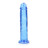 RealRock Crystal Clear Straight 11 inches Dildo Without Balls Blue