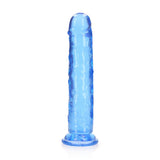RealRock Crystal Clear Straight 11 inches Dildo Without Balls Blue