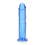 RealRock Crystal Clear Straight 11 inches Dildo Without Balls Blue