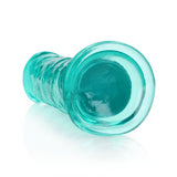RealRock Crystal Clear Straight 7 inches Dildo Without Balls Turquoise
