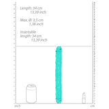 RealRock Crystal Clear Double Dong 13 inches Dual-Ended Dildo Turquoise