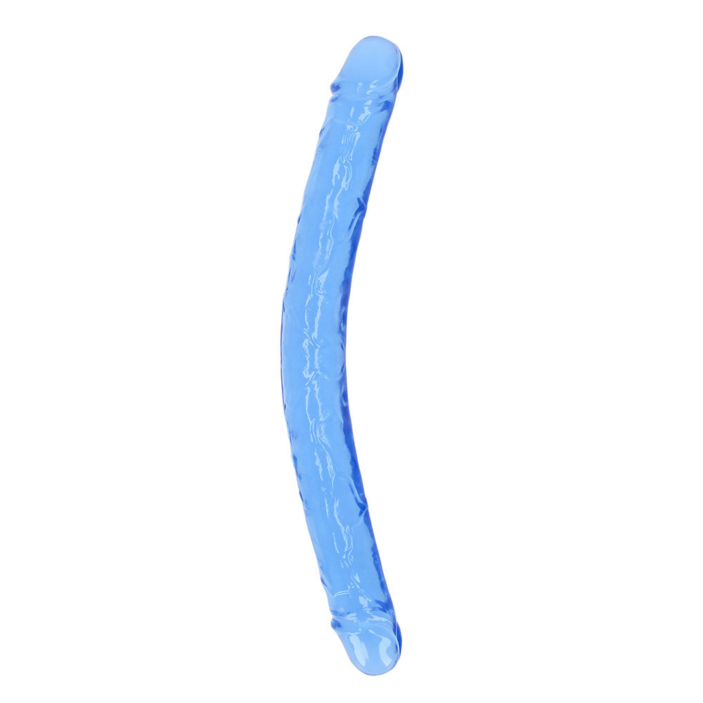 RealRock Crystal Clear Double Dong 18 inches Dual-Ended Dildo Blue