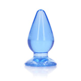 RealRock Crystal Clear 3.5 inches Anal Plug Blue