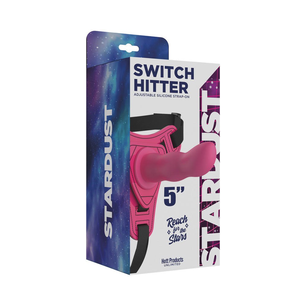 Stardust Switch Hitter Silicone Strap-On Dildo With Harness 5 inches Pink