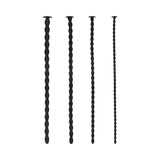 Ouch! Urethral Sounding Advanced Silicone Spiral Screw Plug Set Black 7 mm / 8 mm / 9 mm / 10 mm