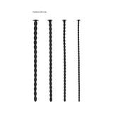 Ouch! Urethral Sounding Advanced Silicone Spiral Screw Plug Set Black 7 mm / 8 mm / 9 mm / 10 mm