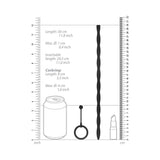 Ouch! Urethral Sounding Silicone Plug & Cock Ring Set Black 10 mm