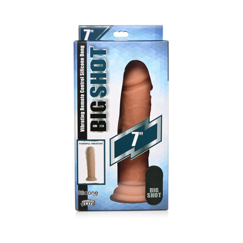 Curve Toys Big Shot 7 inches Vibrating Silicone Dildo with Suction Cup Light
