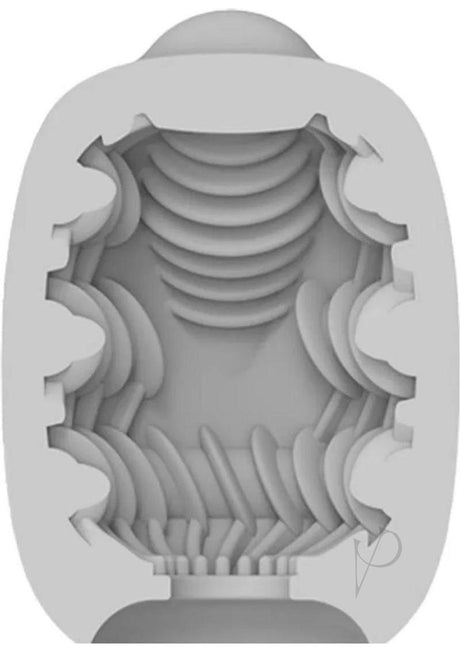 Interior view of VIBEGGS Vibrating Masturbation Sleeves Ribs Delight showcasing soft ridges and textures for a pleasurable experience.