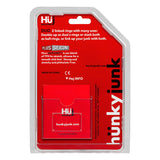 Hunky Junk Duo Linked Cock and Ball Rings Cobalt packaging featuring dual rings for enhanced support and comfort.