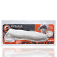 Oxballs Fido Cocksheath with Cocksling White displayed in packaging, showcasing its unique design and texture.