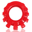 Oxballs Cock-Lug Lugged Silicone Cock Ring Red - plush, stretchy silicone ring with lugs for increased comfort and support.