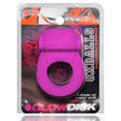 Oxballs Glowdick Cockring With LED Pink Ice in packaging showcasing bright pink design and ergonomic shape.