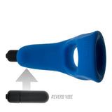 Oxballs Buzzfuck Sling With Taint Vibe Teal Ice showcasing the buzzing feature and sleek design.
