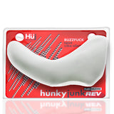Buzzfuck Sling With Taint Vibe White Ice on a red packaging, showcasing its unique design and stimulating features.