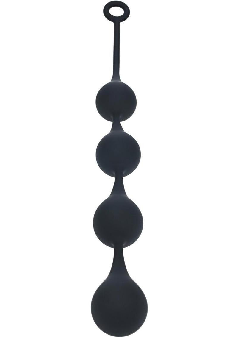 Levelz Waterdrop Silicone Anal Balls XL 50 mm Black for enhanced anal pleasure and comfort, featuring a unique teardrop design.