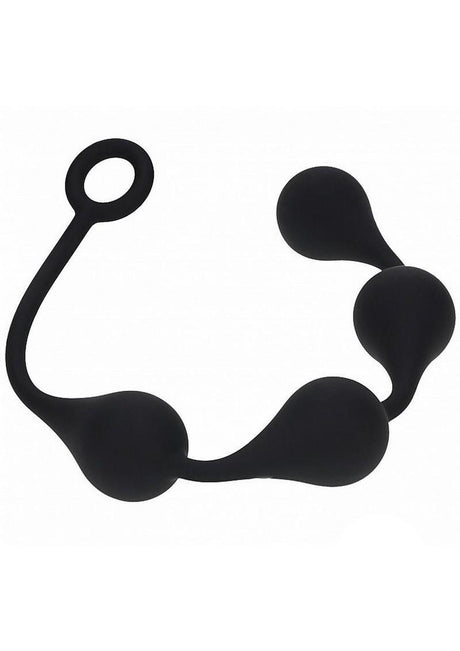 Levelz Waterdrop Silicone Anal Balls XL 50 mm Black for enhanced anal play with teardrop shape and premium comfort.