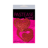 Pastease Peek-a-Boob: Red Glitter Heart Frame & Center Nipple Pasties